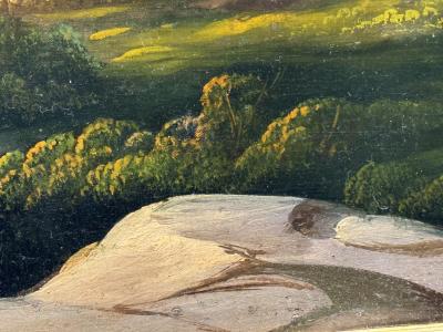 ANTIQUE NAPOLEONS TOMB IN LANDSCAPE PAINTING