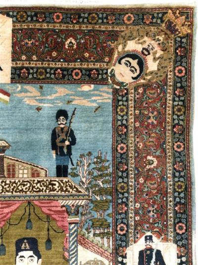 ANTIQUE PERSIAN PICTORIAL TABRIZ RUG