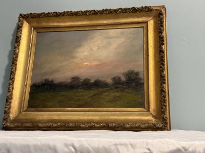 ANTIQUE SIGNED LANDSCAPE PAINTING BY A J NICKLAS 1906