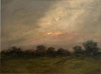 ANTIQUE SIGNED LANDSCAPE PAINTING BY A J NICKLAS 1906