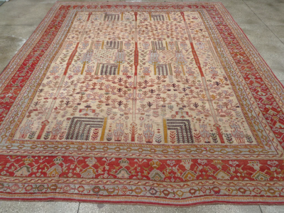 ANTIQUE TURKISH OUSHAK LARGE ROOM SIZE CARPET