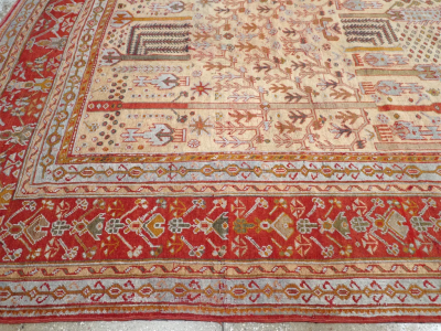 ANTIQUE TURKISH OUSHAK LARGE ROOM SIZE CARPET