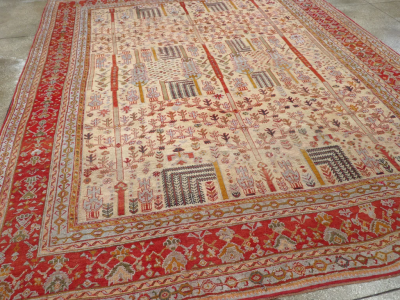 ANTIQUE TURKISH OUSHAK LARGE ROOM SIZE CARPET