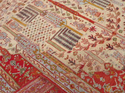 ANTIQUE TURKISH OUSHAK LARGE ROOM SIZE CARPET