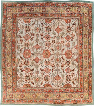 ANTIQUE TURKISH OUSHAK SQUARE ROOM SIZE CARPET