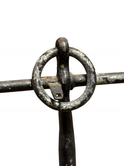 ANTIQUE WROUGHT IRON ANCHOR ANDIRON