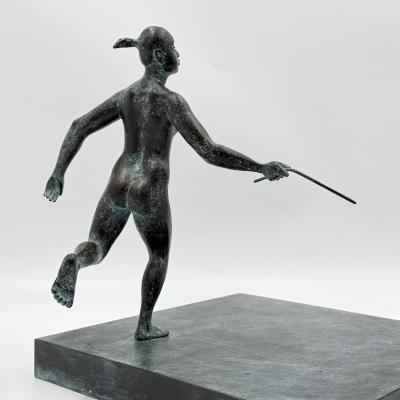 ARMANDO AMAYA Armando Amaya Limited Edition Bronze Female Figure Hoop Sculpture Mexico 1999