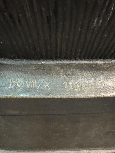 ARMANDO AMAYA MEXICAN PATINATED BRONZE OF WOMAN SEATED IN ROCKING CHAIR