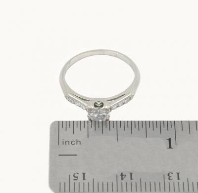 ART DECO 0 50 CARAT DIAMOND AND PLATINUM ENGAGEMENT RING