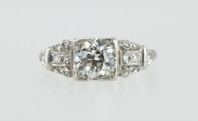 ART DECO 1 14 CARAT DIAMOND PLATINUM ENGAGEMENT RING