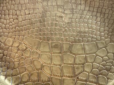 ART DECO ALLIGATOR PRINT EMBOSSED BRASS TRAY