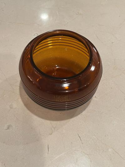 ART DECO AMBER GLASS AND BAKELITE SPHERE TOBACCO JAR