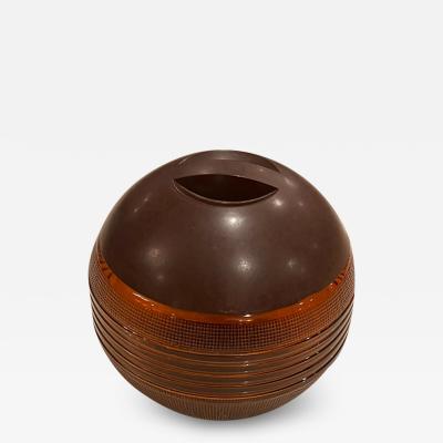 ART DECO AMBER GLASS AND BAKELITE SPHERE TOBACCO JAR