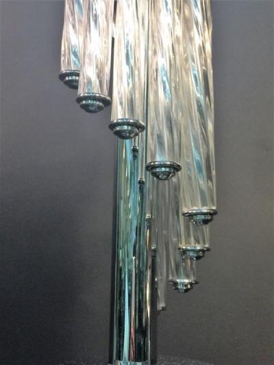ART DECO CASCADING GLASS WITH CHROME LAMP