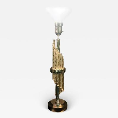 ART DECO CASCADING GLASS WITH CHROME LAMP