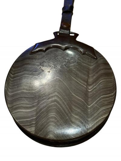 ART DECO CELLULOID LEATHER STRAP FLAPPER PURSE WITH FLOWER DETAIL