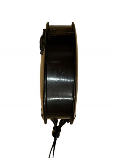 ART DECO CELLULOID LEATHER STRAP FLAPPER PURSE WITH FLOWER DETAIL