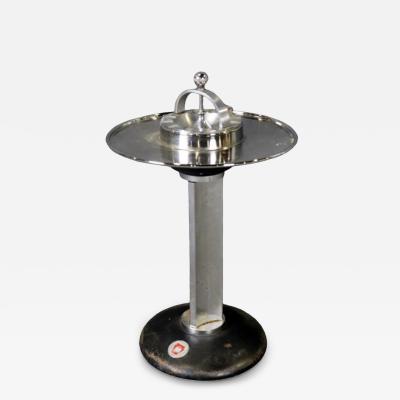 ART DECO CHROME BLACK ENAMEL ROLLS ROYCE SHOWROOM STANDING ASHTRAY