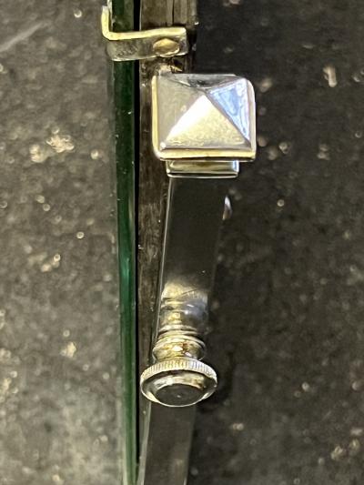 ART DECO CHROME SKYSCRAPER ADJUSTABLE ANGLE VANITY MIRROR