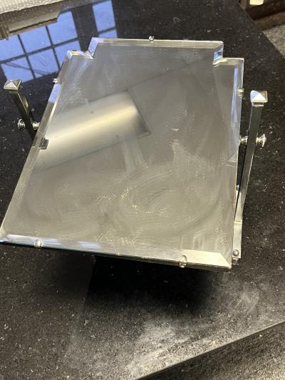 ART DECO CHROME SKYSCRAPER ADJUSTABLE ANGLE VANITY MIRROR