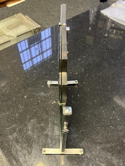 ART DECO CHROME SKYSCRAPER ADJUSTABLE ANGLE VANITY MIRROR