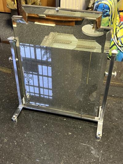 ART DECO CHROME SKYSCRAPER ADJUSTABLE ANGLE VANITY MIRROR