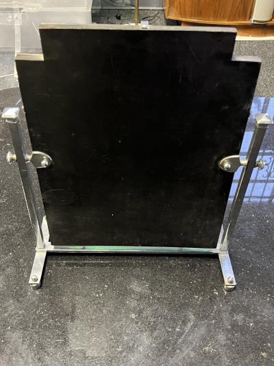 ART DECO CHROME SKYSCRAPER ADJUSTABLE ANGLE VANITY MIRROR