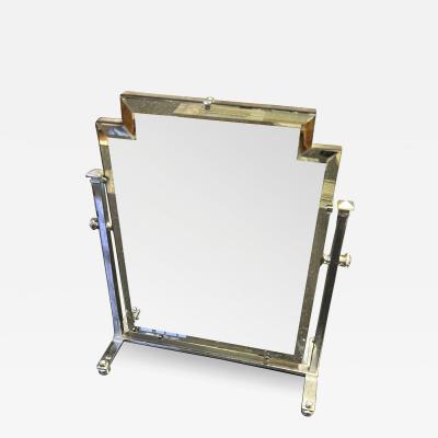 ART DECO CHROME SKYSCRAPER ADJUSTABLE ANGLE VANITY MIRROR