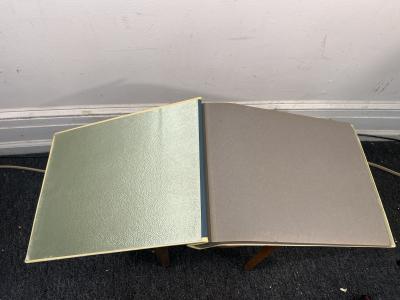 ART DECO EMBOSSED LEATHER THREE FEMALE FIGURE SCRAPBOOK PHOTO ALBUM UNUSED