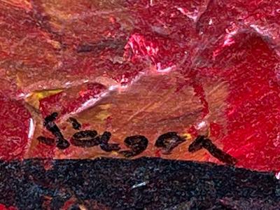 ART DECO ERA CUBISTIC ABSTRACT COLORFUL FLORAL STILL LIFE PAINTING ON MASONITE