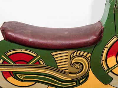 ART DECO ERA ORIGINAL PAINT MOTORCYCLE CAROUSEL SEAT