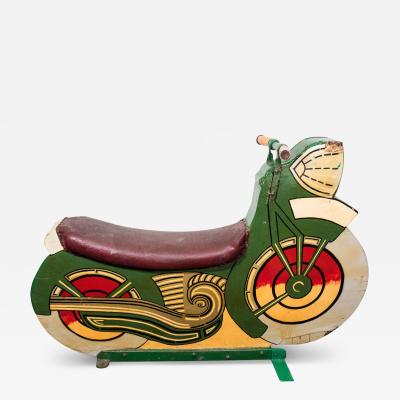 ART DECO ERA ORIGINAL PAINT MOTORCYCLE CAROUSEL SEAT