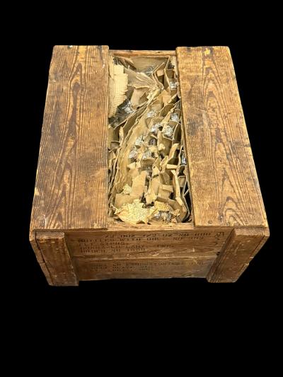 ART DECO GLASS PERFUME BOTTLES 72 DOZEN UNOPENED IN ORIGINAL WOODEN CRATE