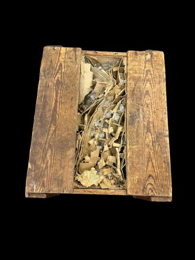 ART DECO GLASS PERFUME BOTTLES 72 DOZEN UNOPENED IN ORIGINAL WOODEN CRATE