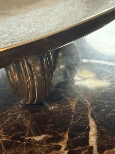 ART DECO HAMMERED SILVERPLATE THREE FOOTED BOWL