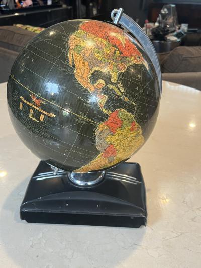 ART DECO ILLUMINATED GLOBE
