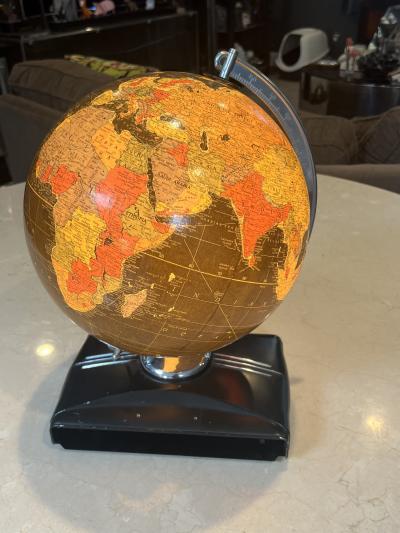 ART DECO ILLUMINATED GLOBE