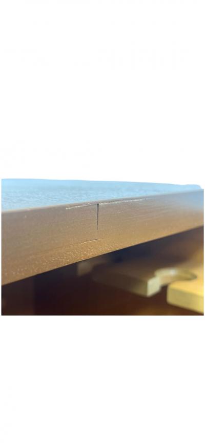 ART DECO LIGHT WOOD FITTED BAR CABINET WITH GREEK KEY FEET BY ROCKOLA