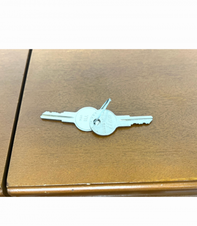 ART DECO LIGHT WOOD FITTED BAR CABINET WITH GREEK KEY FEET BY ROCKOLA