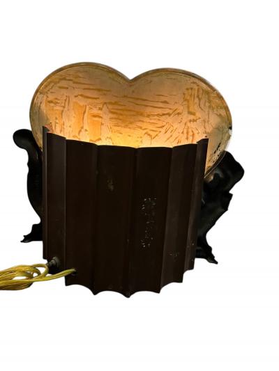 ART DECO LOVERS SERENADE ON FANCY BOAT ON LAKE MOTION LAMP