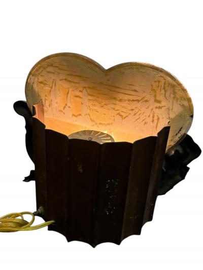 ART DECO LOVERS SERENADE ON FANCY BOAT ON LAKE MOTION LAMP