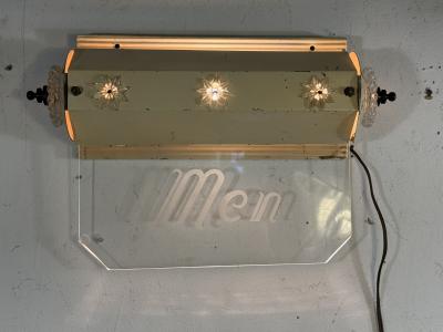 ART DECO LUCITE MEN ILLUMINATED LOUNGE WALL SCONCE