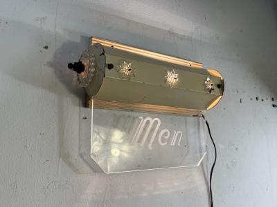 ART DECO LUCITE MEN ILLUMINATED LOUNGE WALL SCONCE