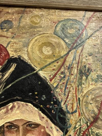 ART DECO MASQUERADE PARTY GIRL PAINTING