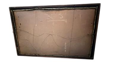 ART DECO NEEDLEWORK OF STYLIZED WOMAN SMOKING UPON DIVAN PIERROT DOLL WALL ART