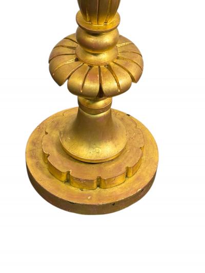 ART DECO NEOCLASSICAL FLORAL FORM CARVED GILT WOOD FLOOR LAMP