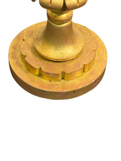 ART DECO NEOCLASSICAL FLORAL FORM CARVED GILT WOOD FLOOR LAMP