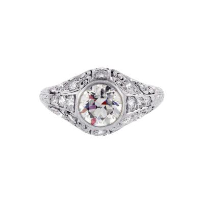 ART DECO OLD EUROPE DIAMOND ENGAGEMENT RING