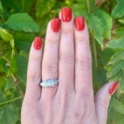 ART DECO OLD EUROPEAN CUT DIAMOND AND PLATINUM RING CIRCA 1930