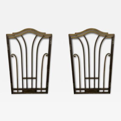 ART DECO PAIR OF BRONZE NEXT WINDOW BANK TELLER GATES